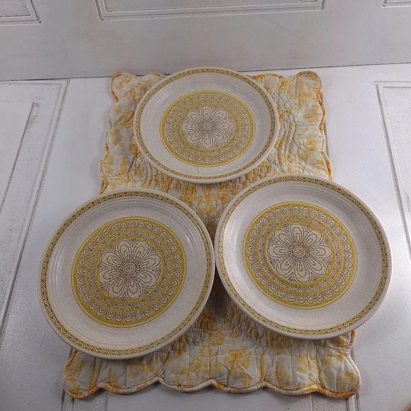 Franciscan Earthenware Other - Vintage Franciscan Earthenware Hacienda (3) Lunch Plates 8 1/2” Yellow Flower